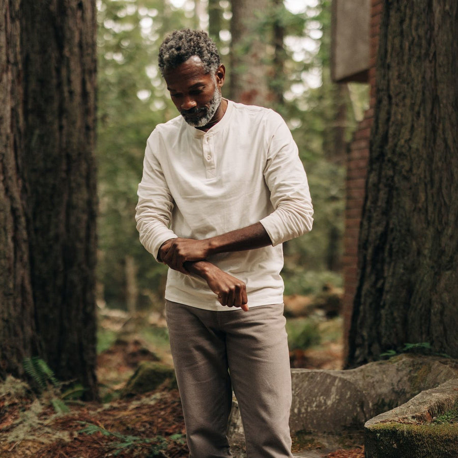 The Heavy Bag Henley in Natural - Echo Market