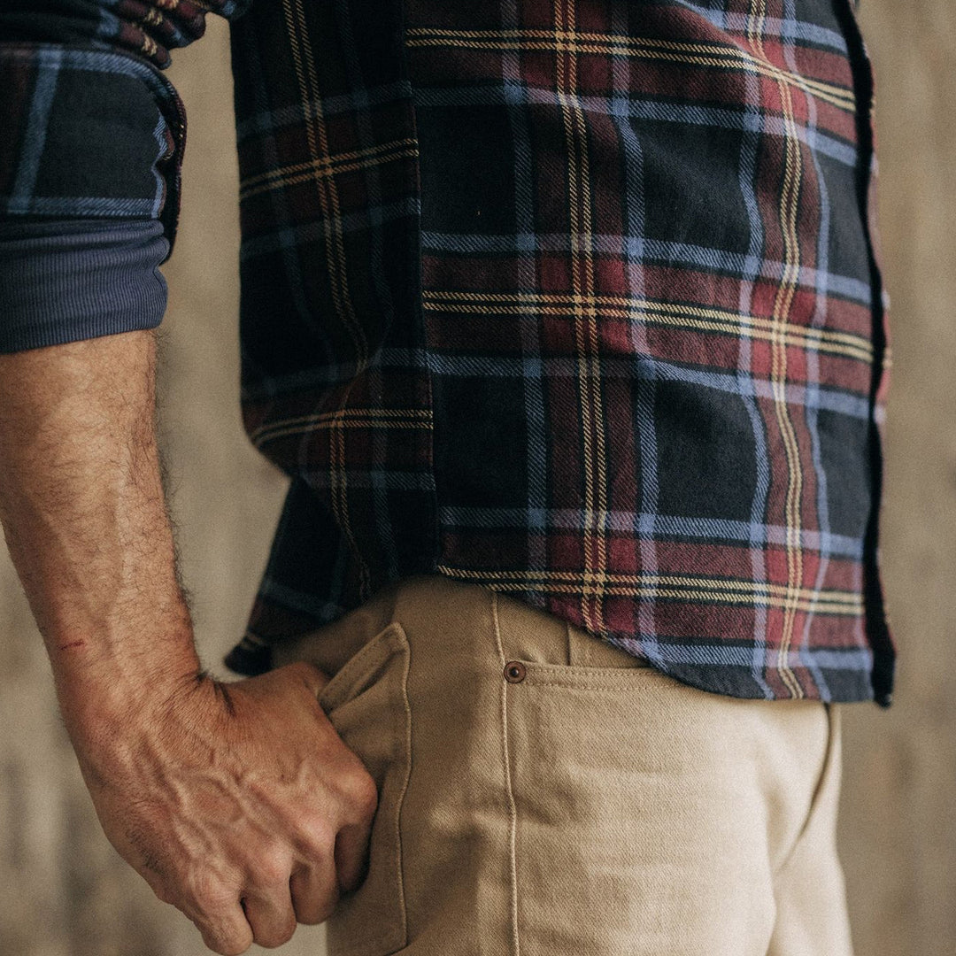 The Ledge Shirt in Dark Navy Plaid - Echo Market