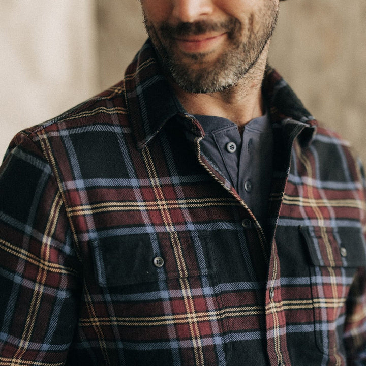 The Ledge Shirt in Dark Navy Plaid - Echo Market