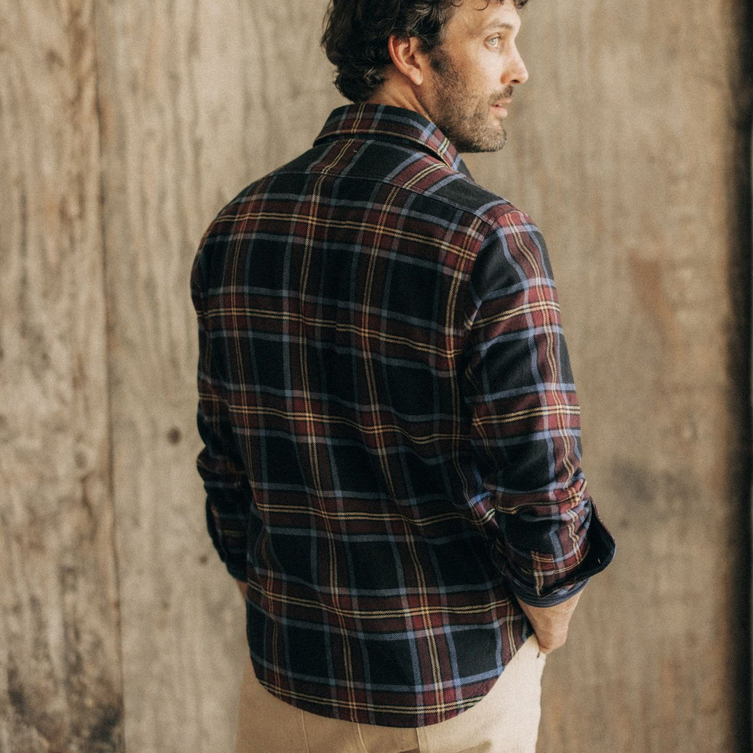 The Ledge Shirt in Dark Navy Plaid - Echo Market