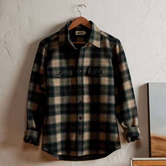 The Maritime Shirt Jacket in Dried Pine Plaid - Echo Market