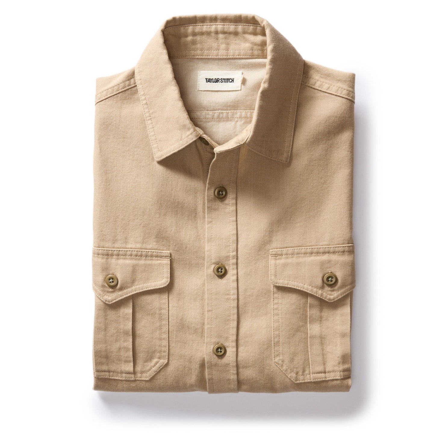 The Saddler Shirt in Light Khaki Twill - Echo Market
