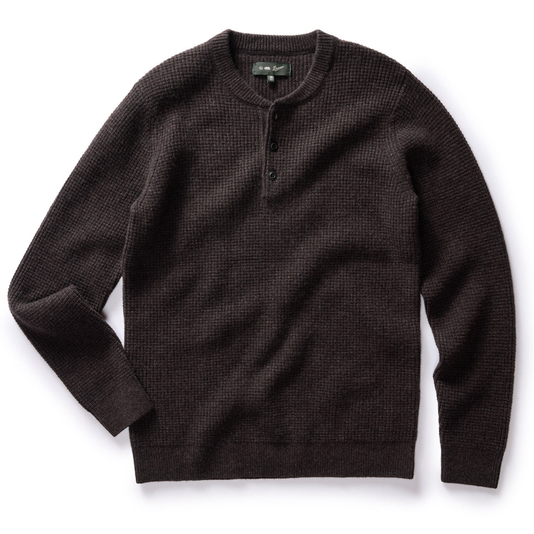 The Sidecountry Sweater in Coffee Heather Merino Waffle - Echo Market