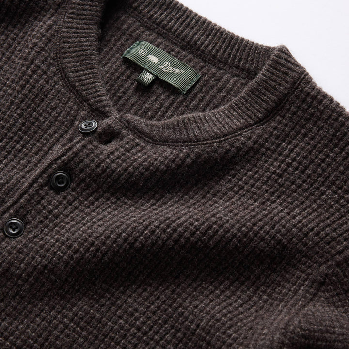 The Sidecountry Sweater in Coffee Heather Merino Waffle - Echo Market