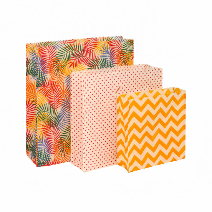 Waxed Food Bag Set - Mixed Design - Echo Market