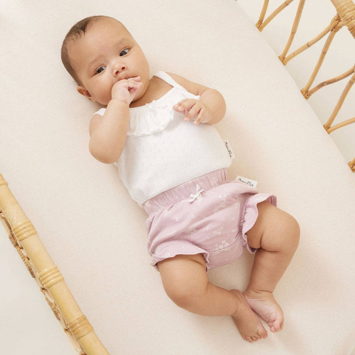 White Pointelle Singlet Onesie - Echo Market