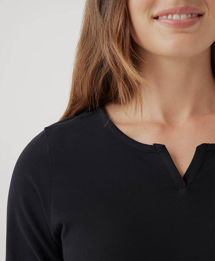 Women’s Avenue Slim Long Sleeve Top: Black / Large - Echo Market