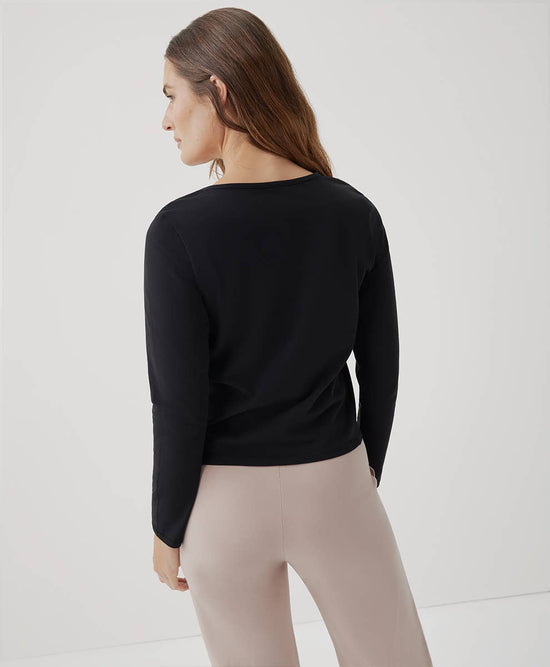 Women’s Avenue Slim Long Sleeve Top: Black / Large - Echo Market