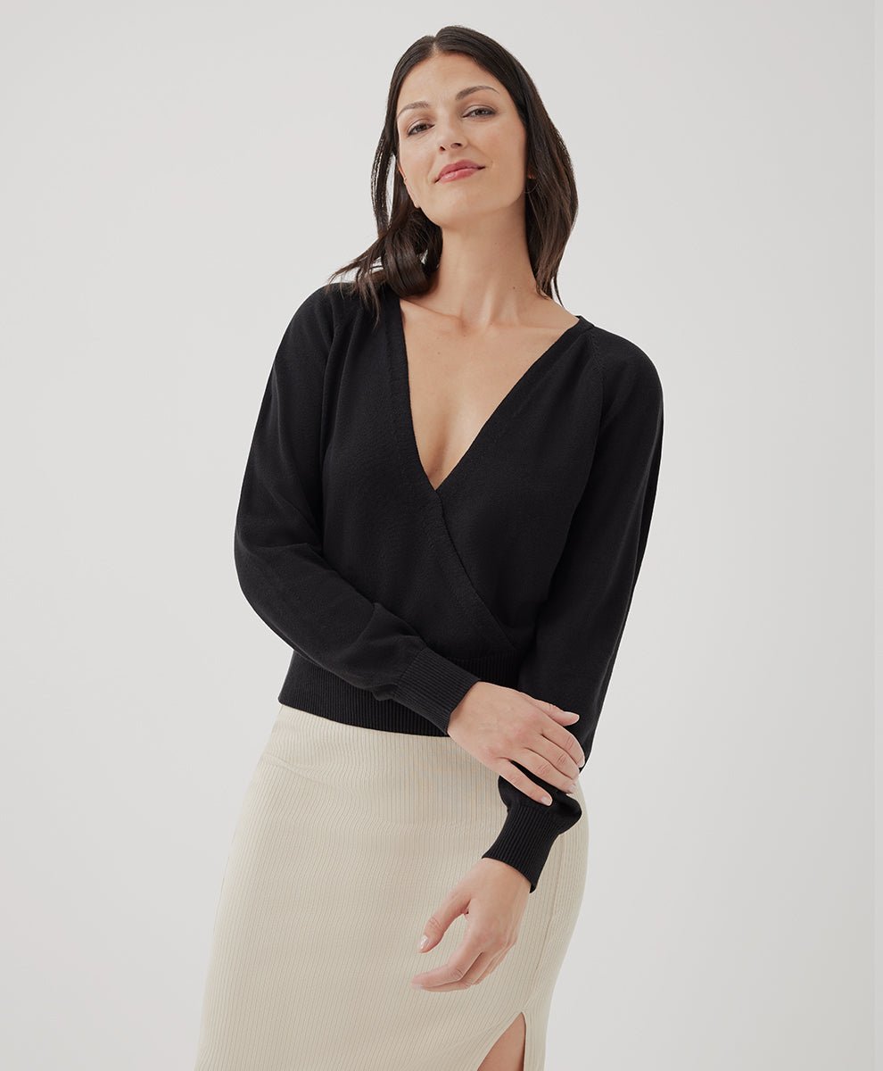 Women’s Classic Fine Knit Wrap Sweater - Echo Market