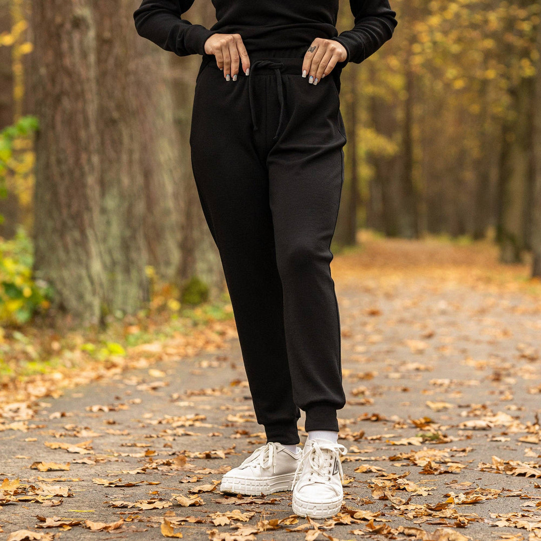 Women's Jogger sweatpants 250gsm Black - Echo Market