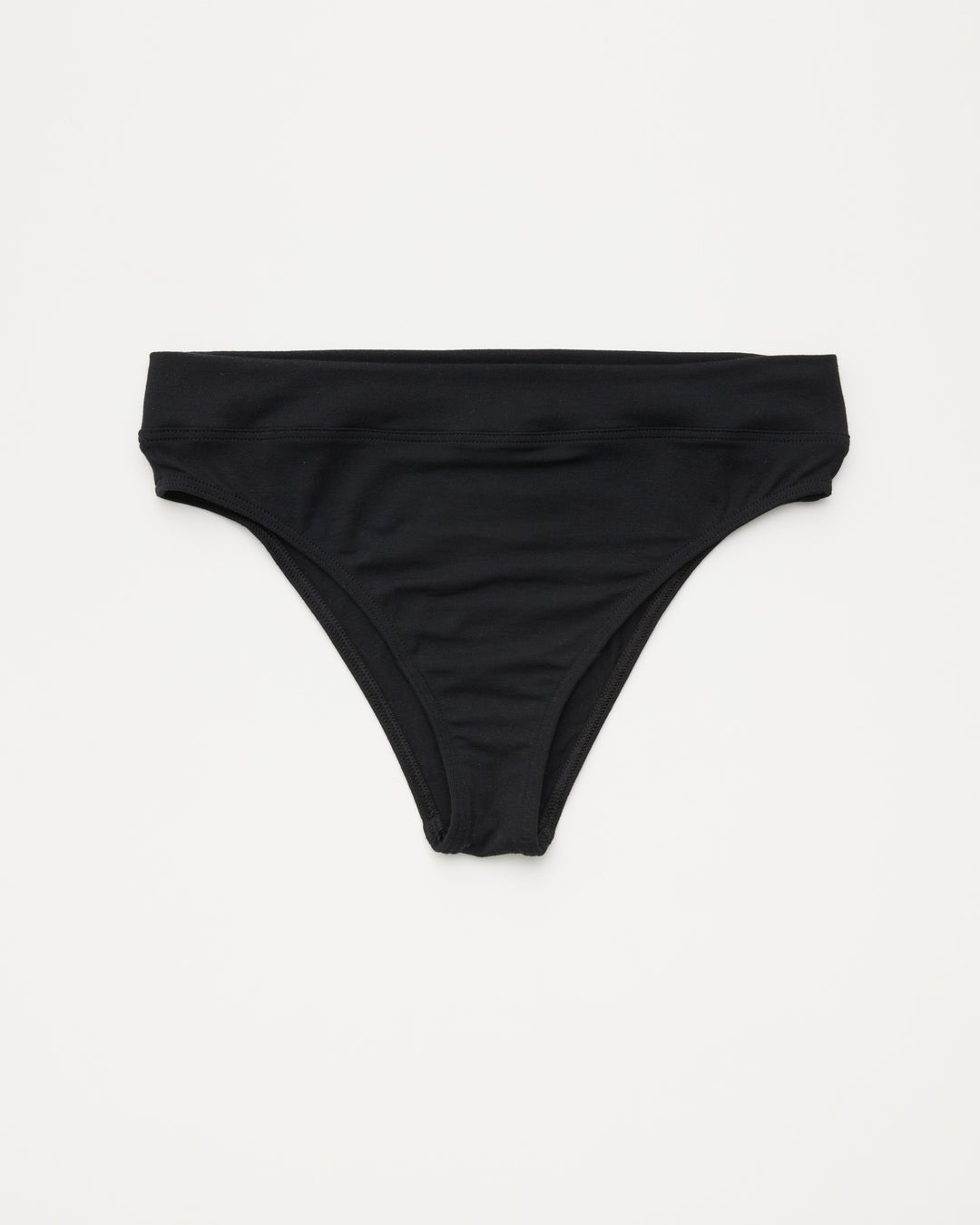 Woron High Cut Panties in black- Flay Lay of super stretchy modal underwear at Echo Market
