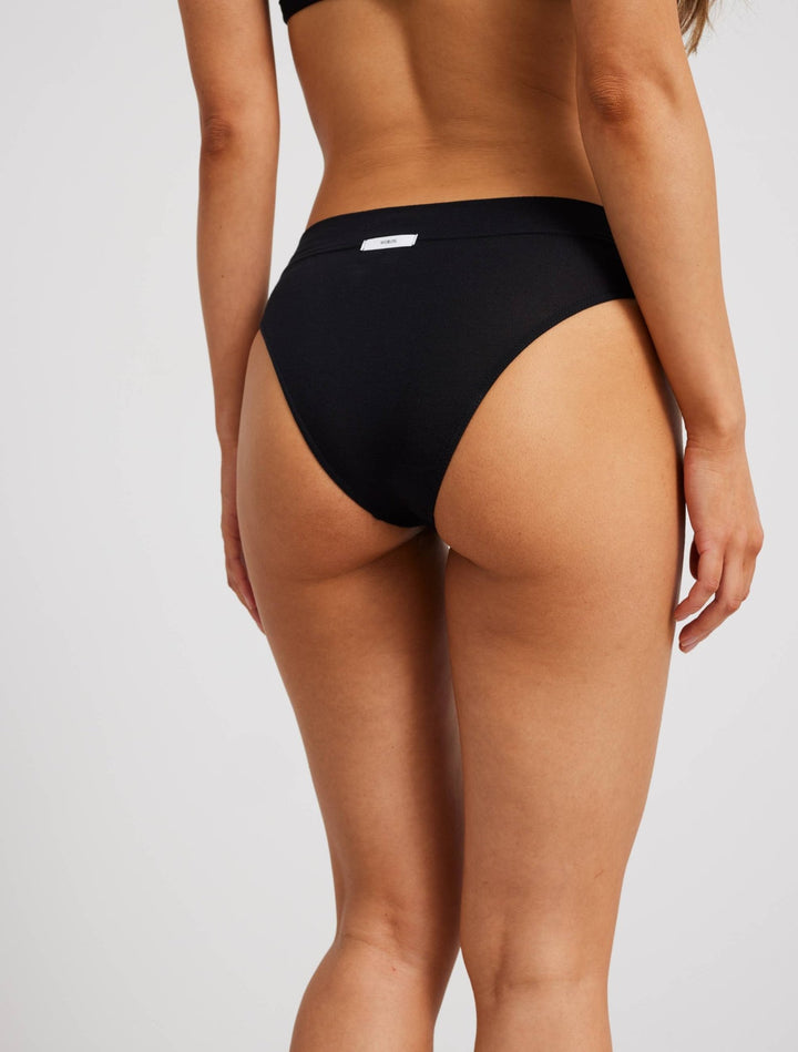 Woron High Cut Panties in black- Back View of super stretchy modal underwear at Echo Market